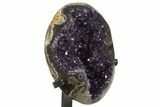 Sparkling Amethyst Geode With Metal Stand - Uruguay #342499-2